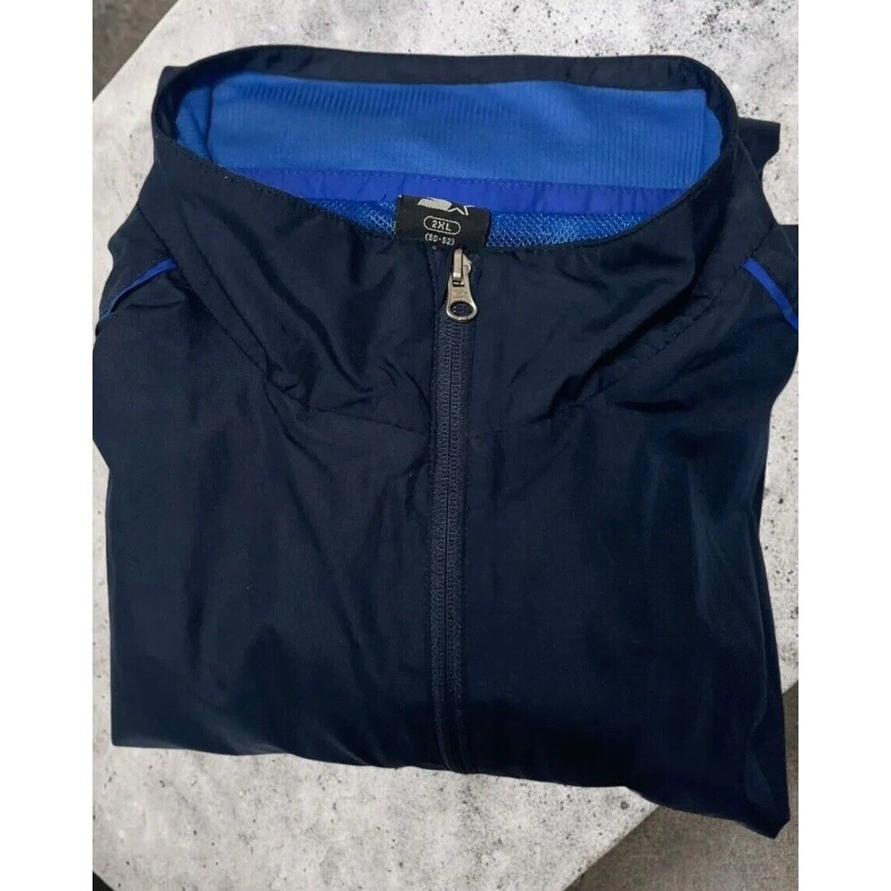 STARTER Mens Tracksuit Top Jacket 2XL Navy Blue EUC Y2K‎ - Picture 8 of 15